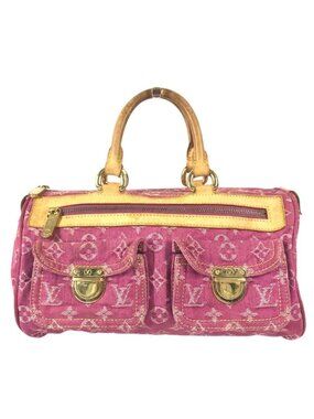 Louis Vuitton Handbag Neo Speedy Monogram Denim Canvas Pink